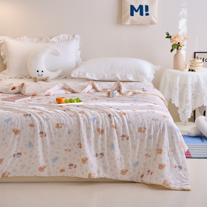 91家纺网 家纺一手货源 找家纺 维洋家纺 2025升级21%大豆新款A类牛奶丝针织夏被（四周踩棉）软糯凉感夏被空调被 软萌萌