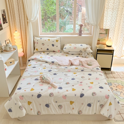 维洋家纺 2025（专版花型）A类凉感丝夏被 凉感夏凉被双面加倍透气（四周踩棉） 南瓜