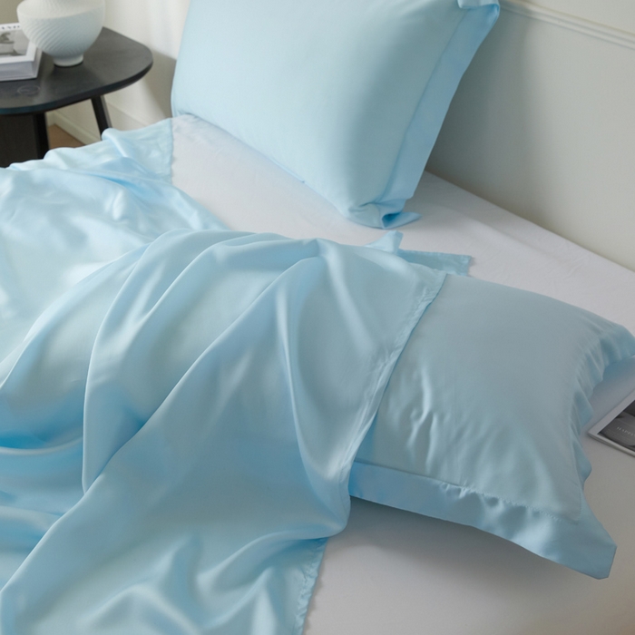 91家纺网 家纺一手货源 找家纺 涵宸 2025新款天丝-天丝棉-纯色单床单-场景1 床单-海天兰