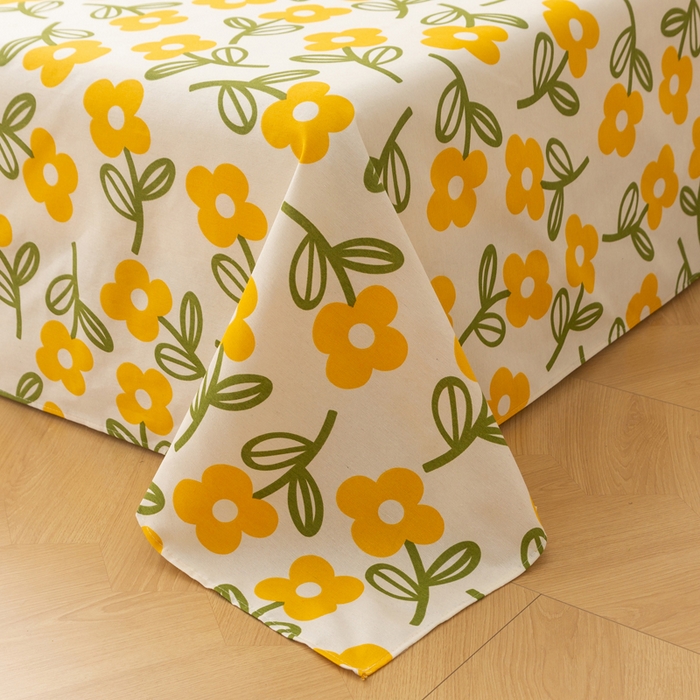 91家纺网 家纺一手货源 找家纺 首爱家纺 2025新款锦柔老粗布床单老粗布凉席三件套 黄兰