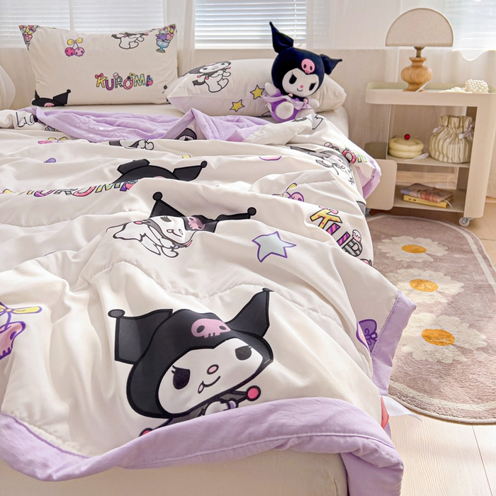 91家纺网 家纺一手货源 找家纺 海岛哥哥 2025新款三丽鸥系列A类水洗棉夏被大床图（提供买家秀） 夏被-冰淇淋库洛米