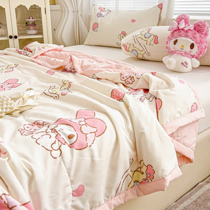 91家纺网 家纺一手货源 找家纺 海岛哥哥 2025新款三丽鸥系列A类水洗棉夏被大床图（提供买家秀） 夏被-星月美乐蒂