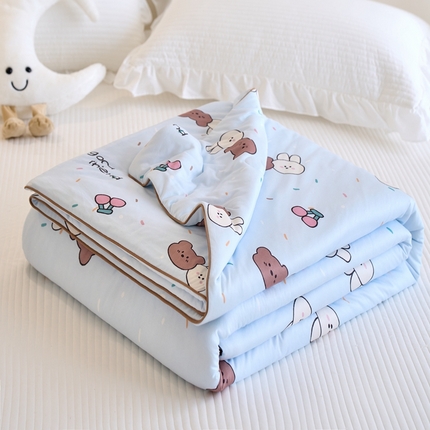 维洋家纺 2025升级21%大豆新款A类牛奶丝针织夏被（四周踩棉）软糯凉感夏被空调被 爱兔