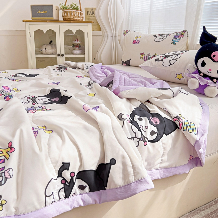 91家纺网 家纺一手货源 找家纺 （总）海岛哥哥 2025新款三丽鸥系列A类水洗棉夏被大床图（提供买家秀）