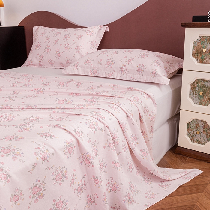 91家纺网 家纺一手货源 找家纺 锦罗绣 2025新款A类全棉双层纱单床单 蔓野