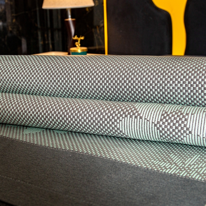 91家纺网 家纺一手货源 找家纺 卡罗兰 2025新款凉席冰丝席提花冰藤席雪山藤向阳花系列 向阳花-绿色