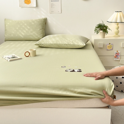 91家纺网 家纺一手货源 找家纺 （总）2025春夏新款A类小清新全棉纯棉绣花床笠席梦思保护罩单床笠可配同色枕套