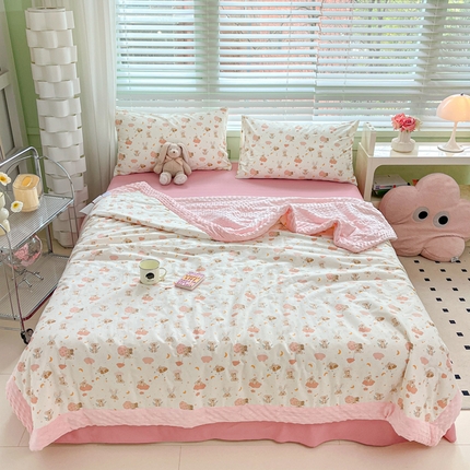 91家纺网 家纺一手货源 找家纺 （总）一加一  2025新款全棉豆豆大豆被被被子被芯夏被