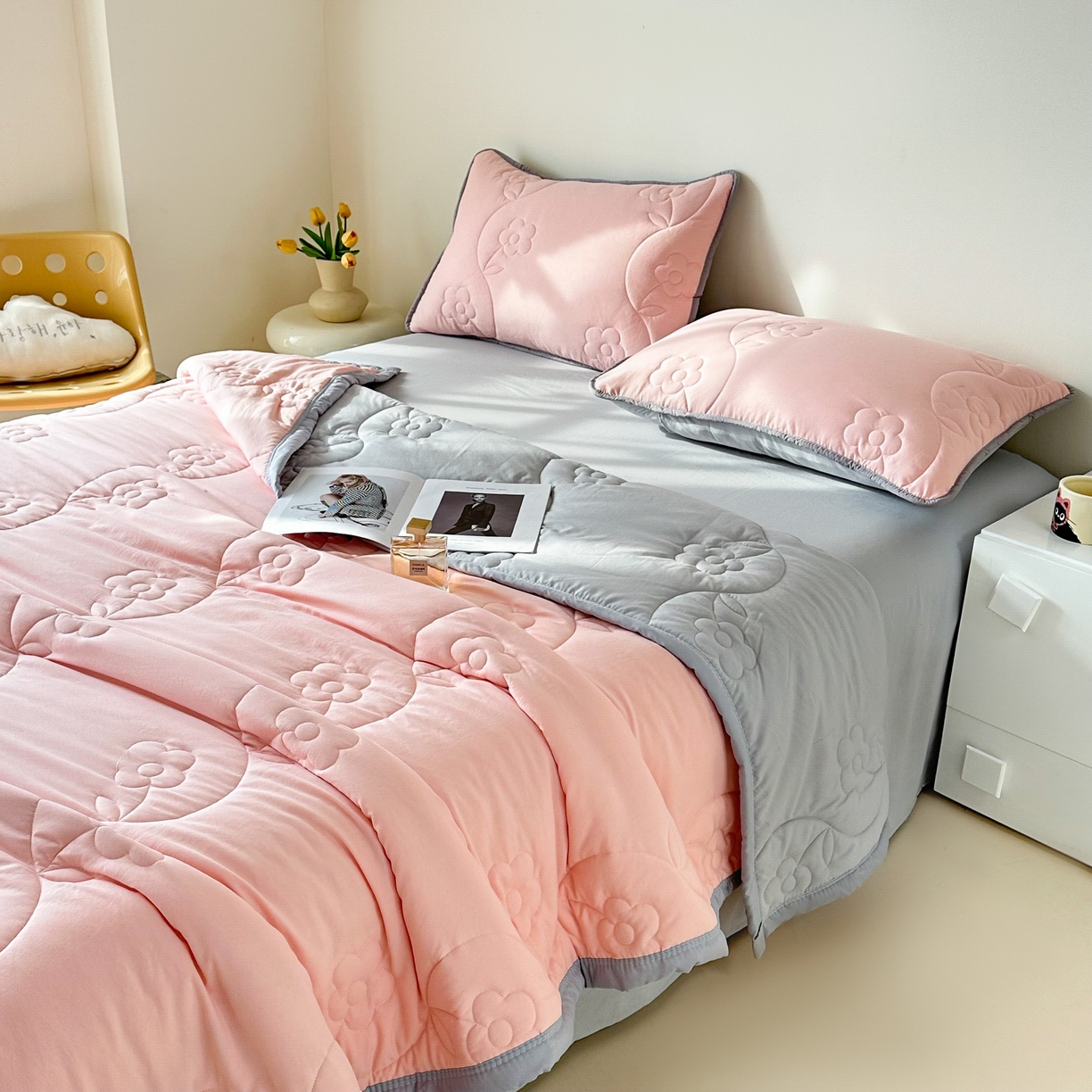 91家纺网 家纺一手货源 找家纺 （总）芙绣家纺 2025新款轻奢针织棉绗绣款夏被夏凉被空调被-莫奈花园