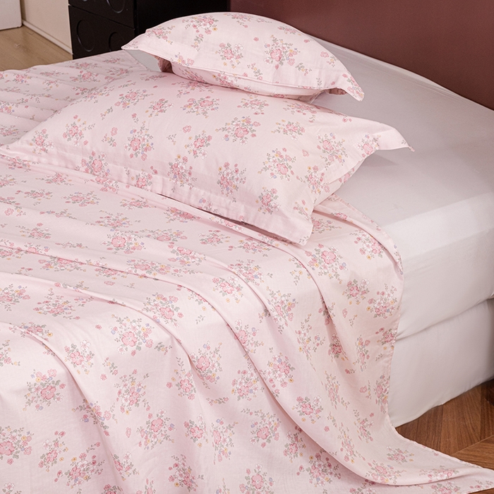 91家纺网 家纺一手货源 找家纺 锦罗绣 2025新款A类全棉双层纱单床单 蔓野