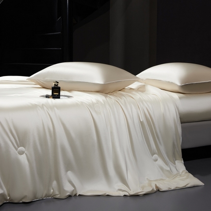 91家纺网 家纺一手货源 找家纺 （总）优悦生活馆 2025新款凉感冰丝纯色夏被四件套-盛夏