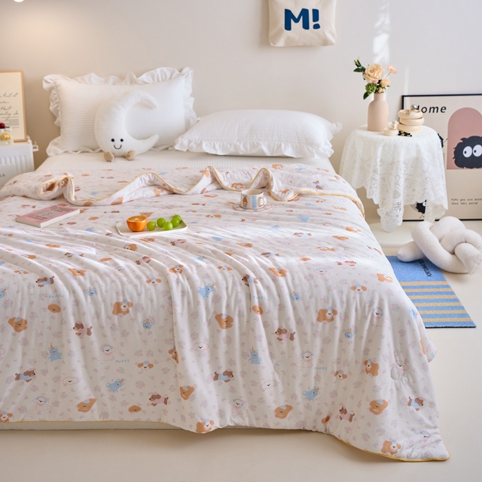 91家纺网 家纺一手货源 找家纺 维洋家纺 2025升级21%大豆新款A类牛奶丝针织夏被（四周踩棉）软糯凉感夏被空调被 软萌萌