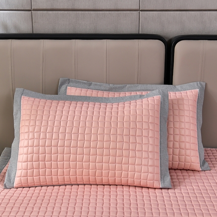 91家纺网 家纺一手货源 找家纺 小牛席业 2025新款加厚款-小冰块乳胶枕套（宽包边）凉枕套夏天枕套冰丝枕套竹枕套藤枕套冰藤枕套 豆沙