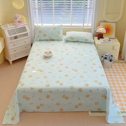 悦织湾家纺 2025华夫格全棉单床单 华夫格-绿林枫叶