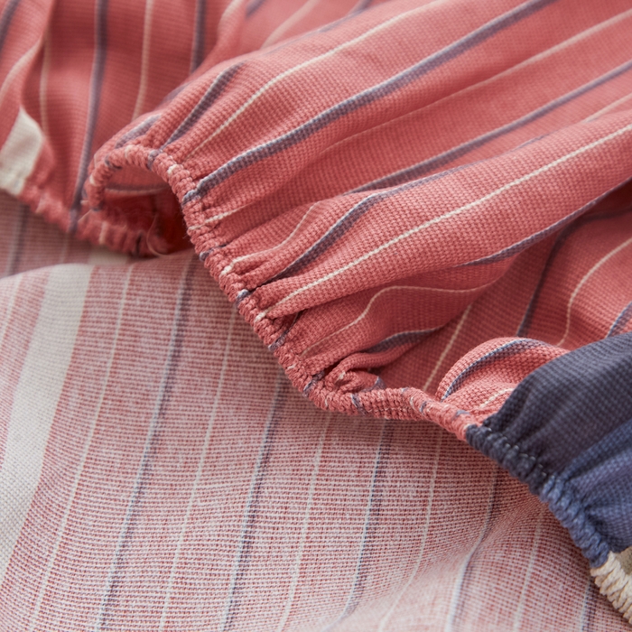 91家纺网 家纺一手货源 找家纺 首爱家纺 2025新款锦柔老粗布印花床笠 粉色云涧