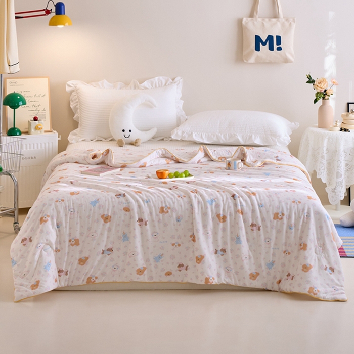 91家纺网 家纺一手货源 找家纺 维洋家纺 2025升级21%大豆新款A类牛奶丝针织夏被（四周踩棉）软糯凉感夏被空调被 软萌萌