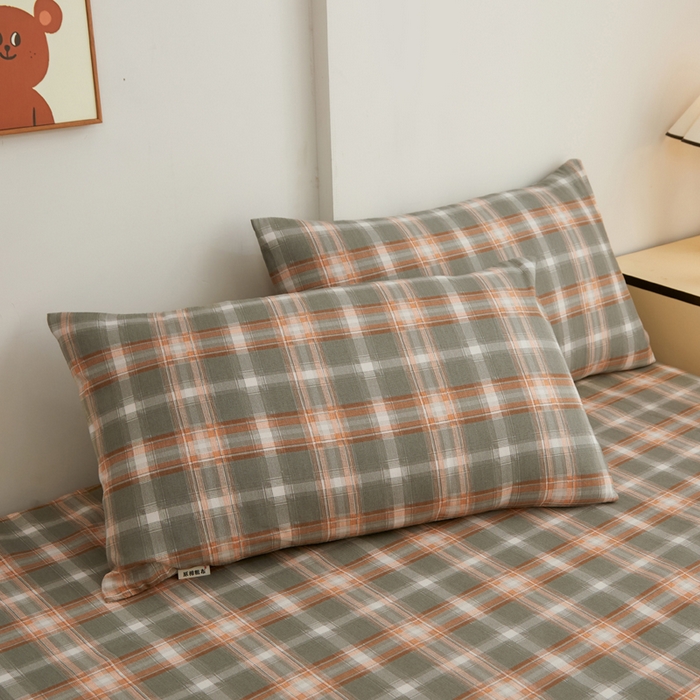 91家纺网 家纺一手货源 找家纺 首爱家纺 2025新款锦柔老粗布印花床笠 小咖格