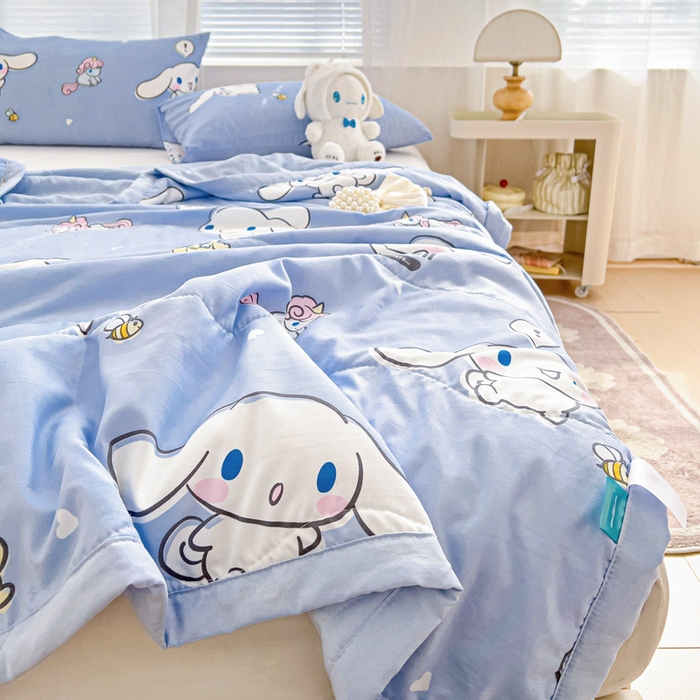 91家纺网 家纺一手货源 找家纺 海岛哥哥 2025新款三丽鸥系列A类水洗棉夏被大床图（提供买家秀） 夏被-牛奶玉桂狗