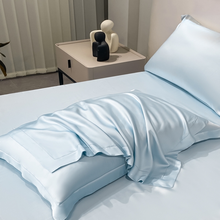 91家纺网 家纺一手货源 找家纺 涵宸2025新款天丝TM纯色-单枕套 单枕套-晴天兰