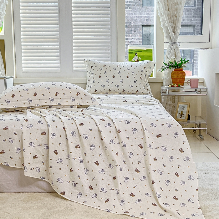 91家纺网 家纺一手货源 找家纺 锦罗绣 2025新款A类全棉双层纱单床单 浪漫独角兽