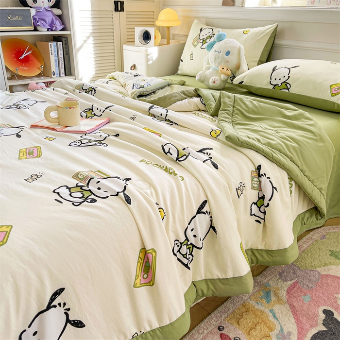 91家纺网 家纺一手货源 找家纺 晓时候 2025新款正版授权三丽鸥水洗棉夏被新疆棉花被夏凉被空调薄被子 童心帕恰狗