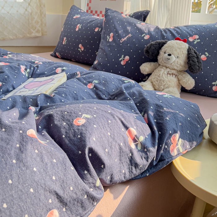 91家纺网 家纺一手货源 找家纺 暖芯优选 2025新款加厚云感棉双层纱四件套小碎花被套床单床笠款学生三件套新款直播热款 大吉大厘