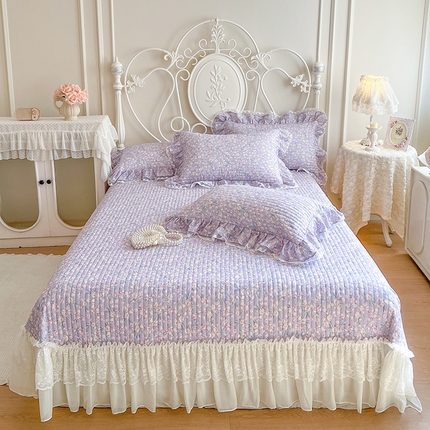 91家纺网 家纺一手货源 找家纺 （总）网红馆（ck家纺） 2025新款全棉印花双层纱床盖三件套