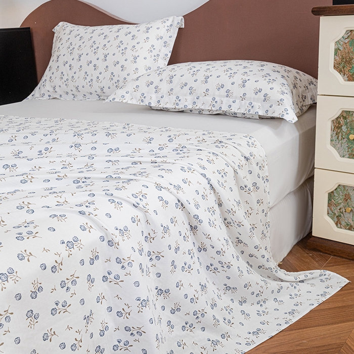 91家纺网 家纺一手货源 找家纺 锦罗绣 2025新款A类全棉双层纱单床单 后花园