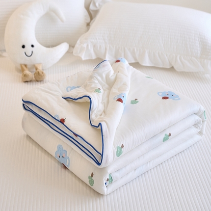 维洋家纺 2025升级21%大豆新款A类牛奶丝针织夏被（四周踩棉）软糯凉感夏被空调被 长鼻象