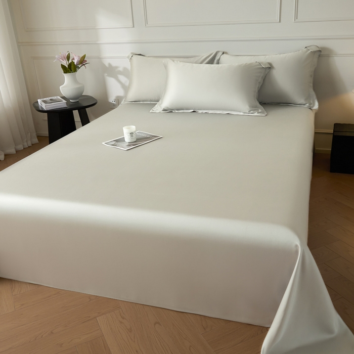 91家纺网 家纺一手货源 找家纺 涵宸 2025新款天丝-天丝棉-纯色单床单-场景1 床单-太空灰