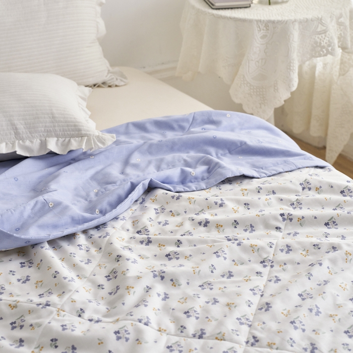 91家纺网 家纺一手货源 找家纺 维洋家纺 2025新款里外全棉印花棉花夏凉被 浅梦怡人