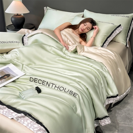 91家纺网 家纺一手货源 找家纺 （总）云棉坊 2025数码边水洗冰丝夏被四件套-极光系列