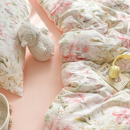 91家纺网 家纺一手货源 找家纺 （总）如约 2025新款A类全棉双层纱四件套