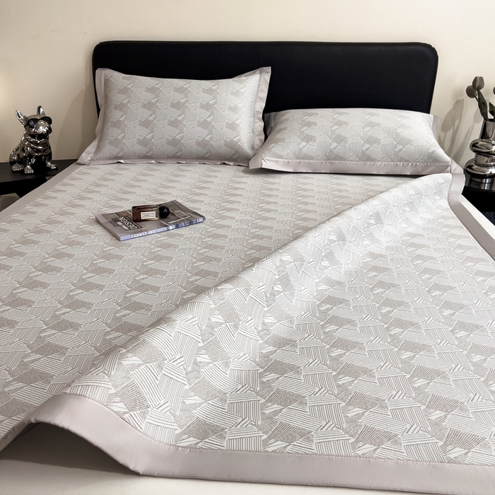 91家纺网 家纺一手货源 找家纺 卡初家居（原微来） 2025夏季凉感提花席 墨霭幽影-酷漾灰