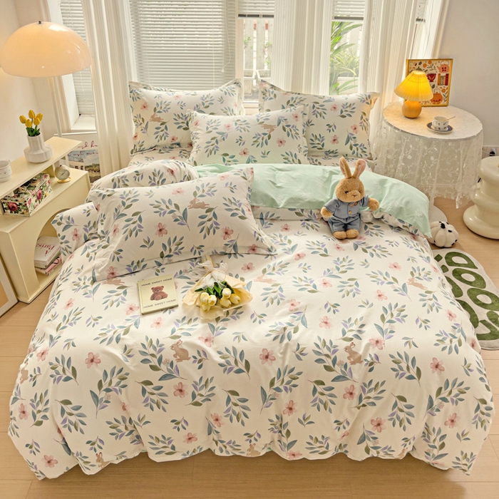 91家纺网 家纺一手货源 找家纺 金盛纺 2025新款13372全棉系列四件套 轻纱漫舞