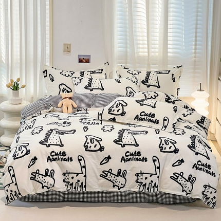金盛纺 2025新款13372全棉系列四件套 趣味恐龙