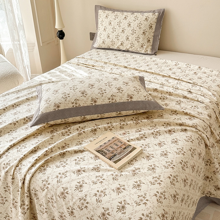 91家纺网 家纺一手货源 找家纺 （总）蓝邻家纺 2025新款100%新疆原棉粗布小清新拼角工艺款系列单床单