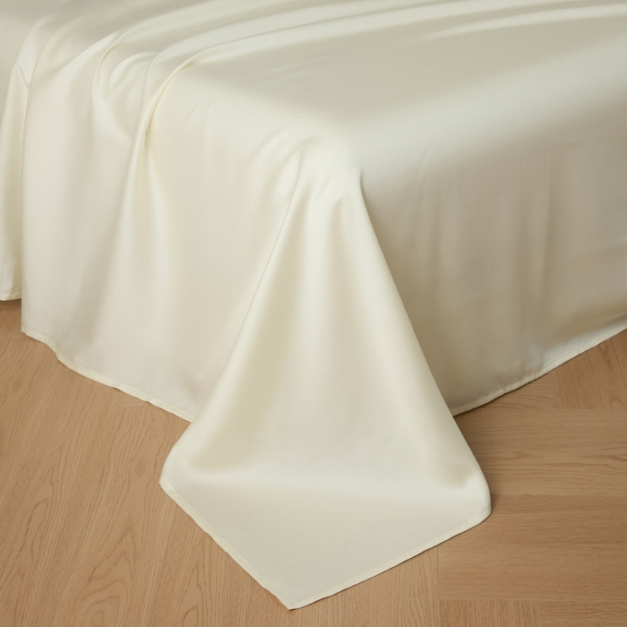 91家纺网 家纺一手货源 找家纺 涵宸 2025新款天丝-天丝棉-纯色单床单-场景1 床单-象牙白