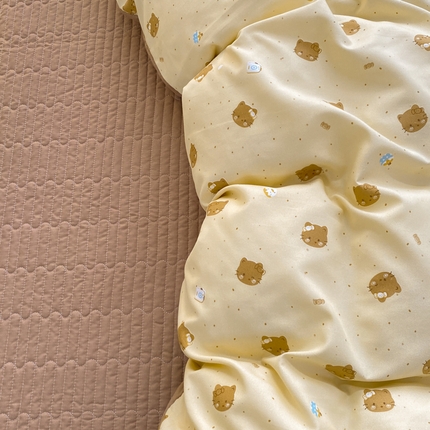 91家纺网 家纺一手货源 找家纺 仟网汇 2025新款针织双层纱床盖四件套 曲奇饼干