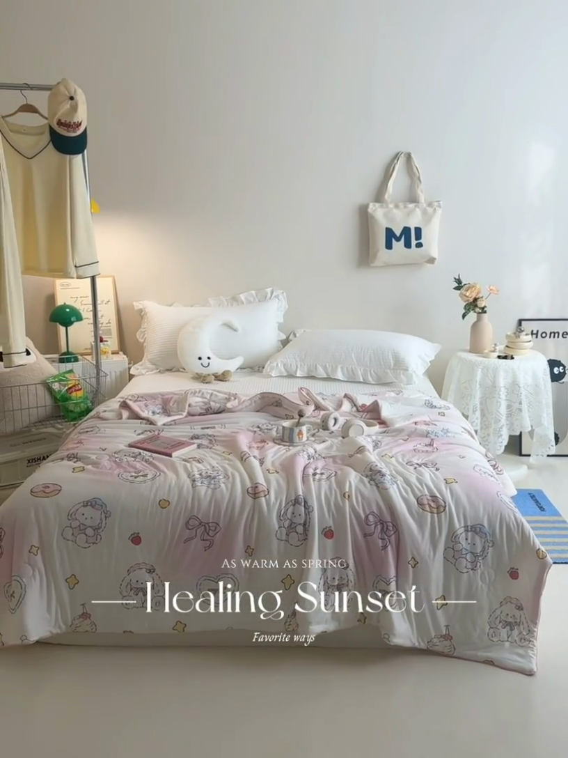 91家纺网 家纺一手货源 找家纺 维洋家纺 2025升级21%大豆新款A类牛奶丝针织夏被（四周踩棉）软糯凉感夏被空调被 甜兔兔