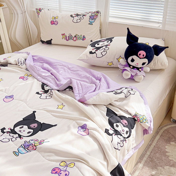 91家纺网 家纺一手货源 找家纺 海岛哥哥 2025新款三丽鸥系列A类水洗棉夏被大床图（提供买家秀） 夏被-冰淇淋库洛米