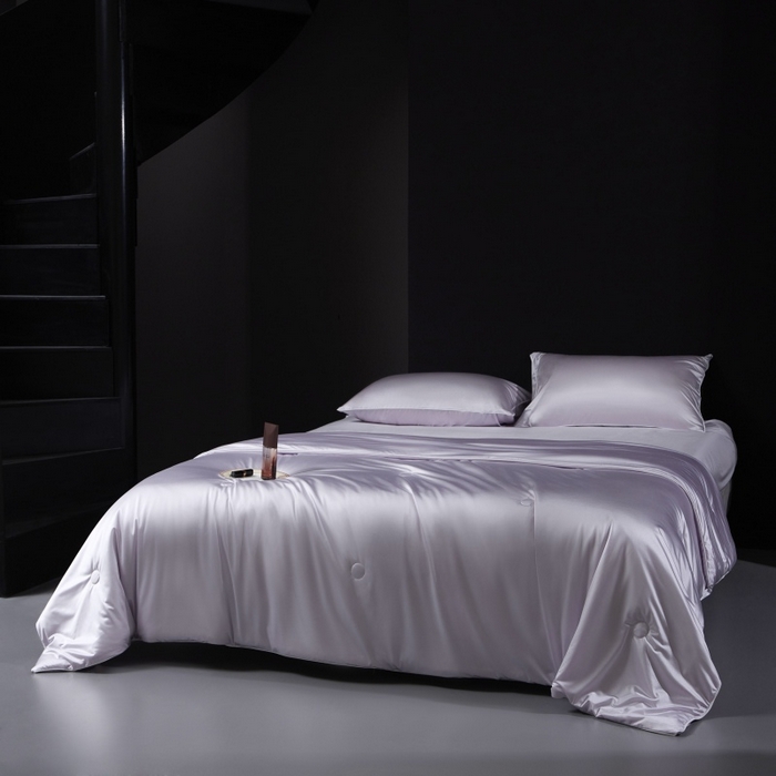 91家纺网 家纺一手货源 找家纺 优悦生活馆 2025新款凉感冰丝纯色夏被四件套-盛夏 盛夏-葡萄紫