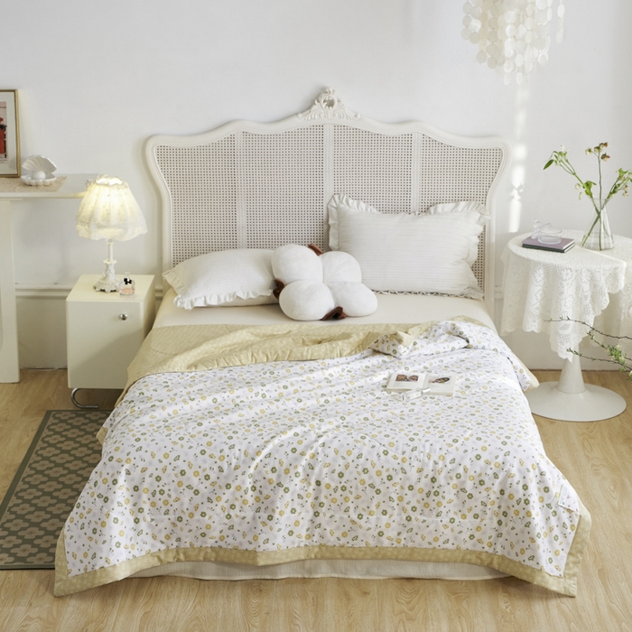 91家纺网 家纺一手货源 找家纺 维洋家纺 2025新款里外全棉印花棉花夏凉被 珊茶花