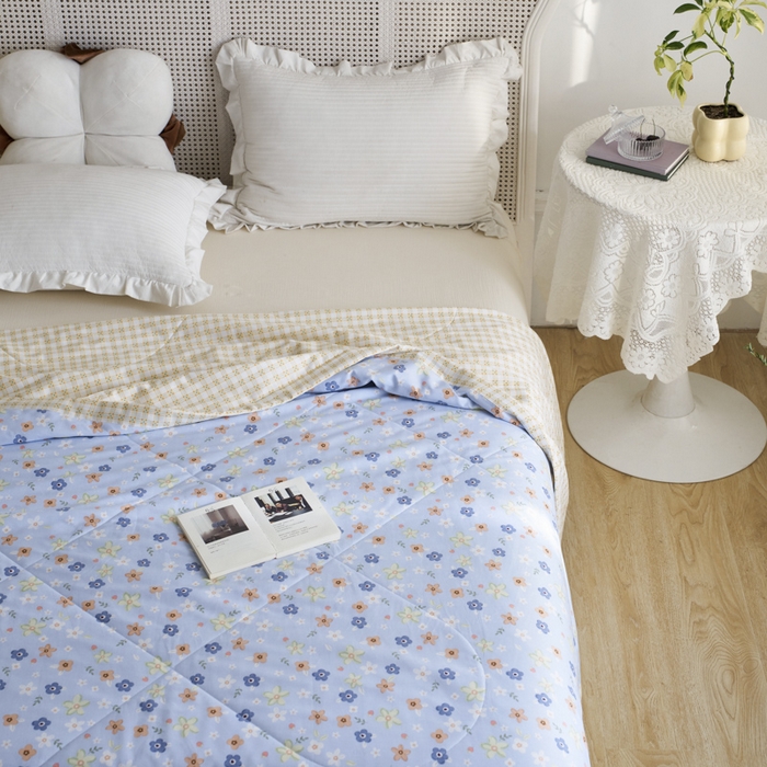 91家纺网 家纺一手货源 找家纺 维洋家纺 2025新款里外全棉印花棉花夏凉被 晓晓