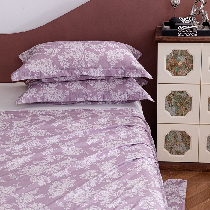 91家纺网 家纺一手货源 找家纺 锦罗绣 2025新款A类全棉双层纱单床单 花觅