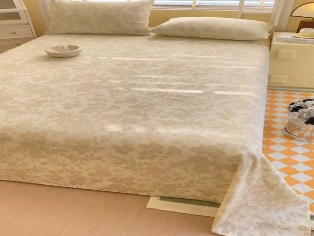 91家纺网 家纺一手货源 找家纺 悦织湾家纺 2025华夫格全棉单床单 华夫格-花辰潮汐