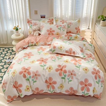 金盛纺 2025新款13372全棉系列四件套 桔阳花