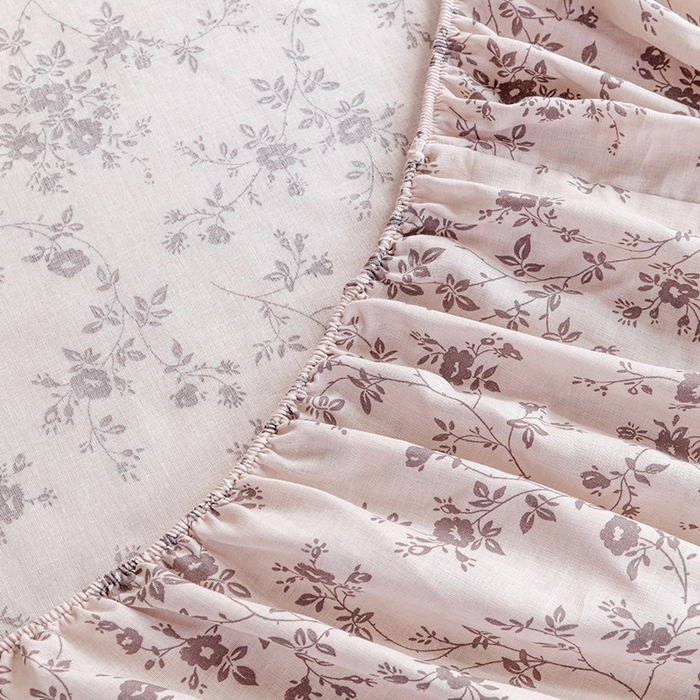 91家纺网 家纺一手货源 找家纺 锦罗绣 2025新款A类全棉双层纱单床笠 蔓野