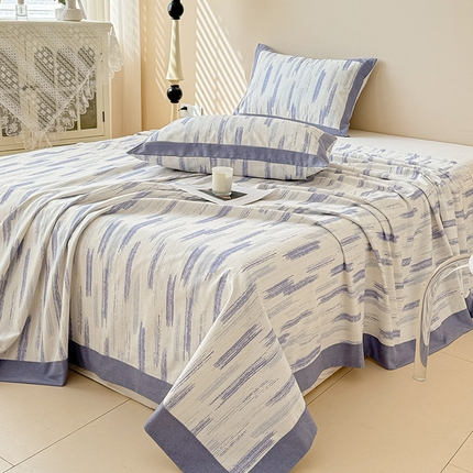 91家纺网 家纺一手货源 找家纺 （总）蓝邻家纺 2025新款100%新疆原棉粗布小清新拼角工艺款系列单床单