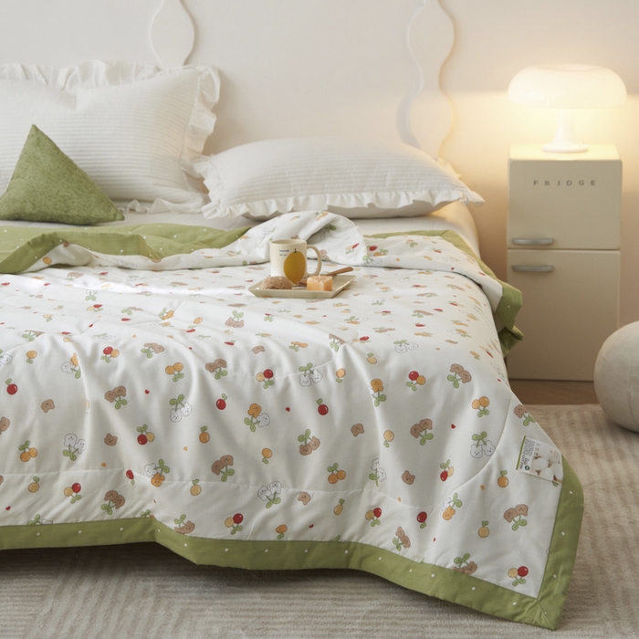 91家纺网 家纺一手货源 找家纺 维洋家纺 2025新款里外全棉印花棉花夏凉被 限定美好